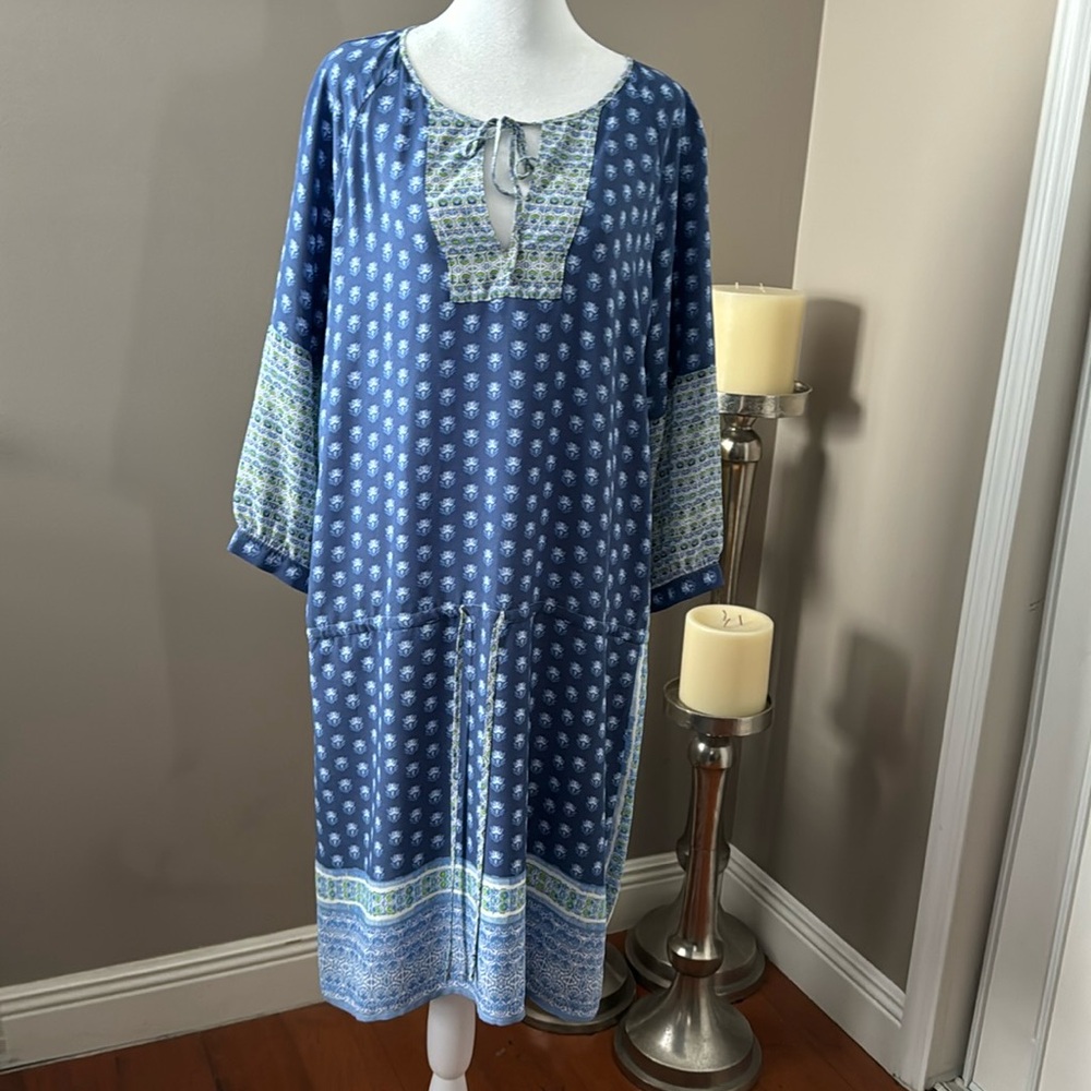 GAP Blue Floral Midi Dress